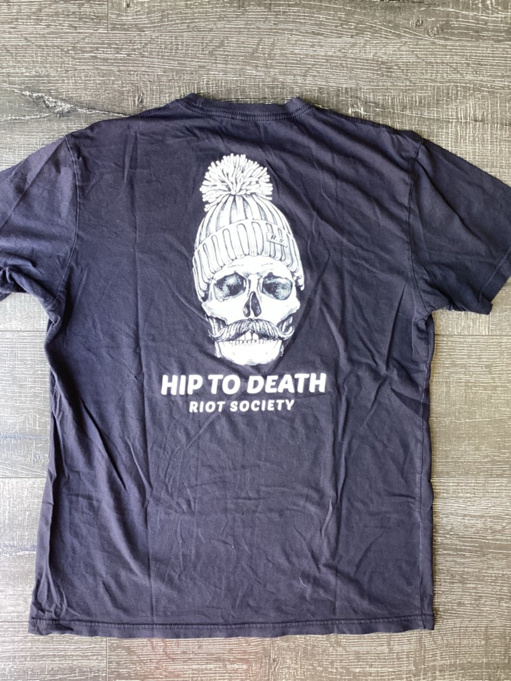 Riot Society "Hip to Death" Skull Graphic T-Shirt - Black - Size Large